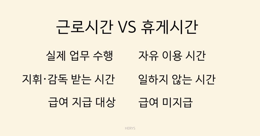 Herys 휴게시간은 급여에서 빠질까 포함될까