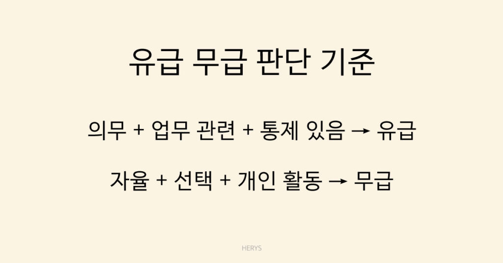 유급 무급 판단 기준