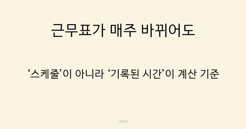 근무표가 매주 바뀌어도