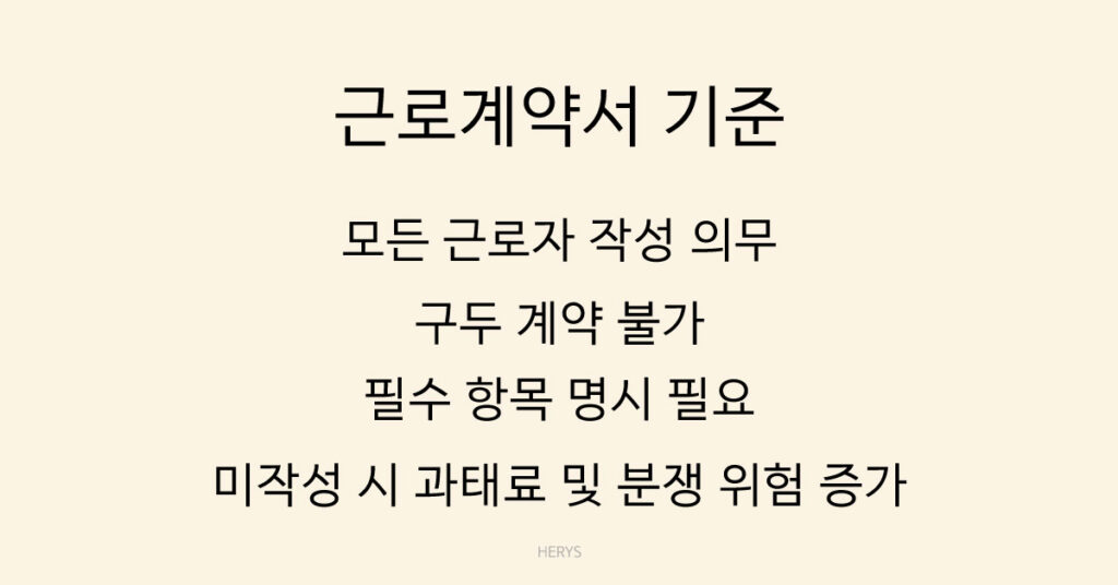 근로계약서 기준