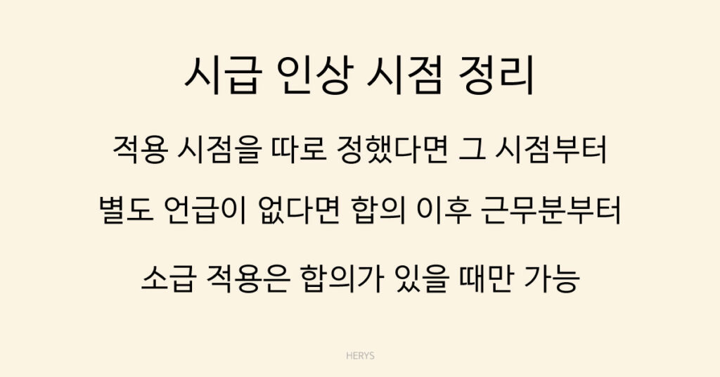 시급 인상 시점 정리